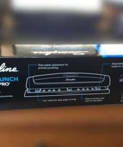 Swingline 3 Hole Punch, 2- 3 Hole Adjustable Desktop Puncher, 10 Sheet Punch Capacity, Precision Pro, Black/Silver (74037) 41 51pgz4gqz L