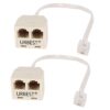 URBEST 2 pcs rj11 male to female two way telephone splitter converter cable 13 51phln3xpnL