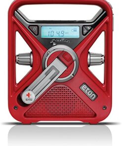 Eton - American Red Cross FRX3+ Emergency NOAA Weather Radio, Red, Digital Display, Hand Turbine, Solar Power, Red LED Flashing Beacon, 7 NOAA/Environment Canada Weather Bands, Phone Charger FRX3+ 24 51pjzFkQCL