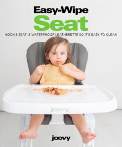 Joovy Nook High Chair Featuring Four-Position Adjustable Swing Open Tray, and Removable, Dishwasher-Safe Tray Insert for Easy Cleaning - Folds Down Flat for Easy Storage (Charcoal) Charcoal 24 51pkfq4eq5L