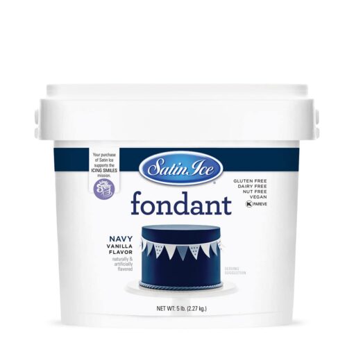 Satin Ice Navy Fondant, Vanilla, 2 Pounds 2 Pound (Pack of 1)