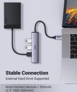 UGREEN USB C Hub, 4 Ports USB C to USB Hub with 4 USB 3.0 5Gbps Ports, Aluminium USB-C Multiport Splitter for PC Laptop MacBook Pro/Air iMac iPad Pro Surface, iPhone 15/15 Pro, Galaxy S23, and More 12 51puTGhEStL