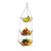 Home Basics Kitchen 3 Tier Wire Detachable Customizable Round Hanging Fruit Baskets , Heavy Duty, Space Saving, Chrome Finish 41 51pvINjaw8L