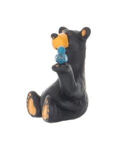 Minnie Bear With Bird Mini Midnight Black 3 x 2 Resin Stone Collectible Figurine 12 51pwkNLITqL