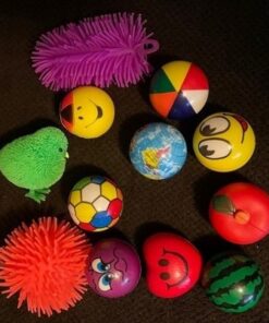 Neliblu 12 pcs Stress Balls for Kids and Adults, 6.5x6x3.2 inches - Bulk Anxiety Relief Toys - Set of Relaxing Sensory Squeeze Puffer Balls - Calming Fidget Squishy - Funny Small Spiky Squishies Pack size - 12 20 51px9GhKm2L
