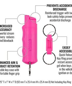 Alternative view of SABRE SABRE RED Pepper Spray - Police Strength - with Durable Key Case, Finger Grip, Quick Release Key Ring, 25 Bursts 1 Count Pink