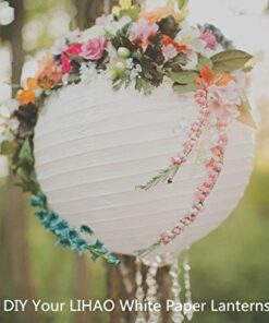LIHAO 12 Inch White Round Paper Lanterns (10 Pack) 26 51pzHL2l7IL