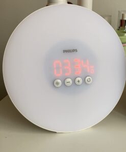 Philips SmartSleep Wake-Up Light Therapy Alarm Clock with Sunrise Simulation, White, HF3500/60 35 51qA1uiUArL