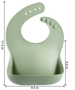 PandaEar Set of 3 Cute Silicone Bibs for Babies & Toddlers (10-72 Months) Waterproof, Soft, Unisex, Non Messy (Brown/Blue/Green) 22 51qHuPF9R0L