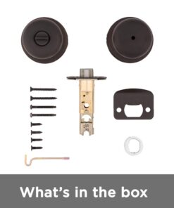 Kwikset Juno Interior Privacy Door Knob with Lock, Door Handle For Bathroom and Bedroom, Venetian Bronze Keyless Turn Lock Doorknob, with Microban Protection 10 51qIIRhVK8L