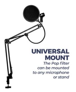 Alternative view of Dragonpad USA Microphone Pop Filter, for Blue Yeti, Blue Snowball - Flexible Gooseneck Microphone Mount and Double Layer Sound Shield Guard Windscreen black