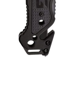 SOG Escape Tactical Folding Knife- 3.4 Inch Serrated Edge Blade Emergency Pocket Knife with Glass Breaker, Wire Stripper and Line Cutter Blades-Black (FF25-CP) Escape - Hardcased Black 31 51qKYa2on L