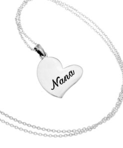Alternative view of CHUVORA 925 Sterling Silver Nana Heart Grandmother Grandma Pendant Necklace, 18 inches