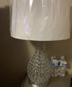 Possini Euro Design Kasey Modern Table Lamp 27" Tall Clear Acrylic Beaded Chrome Silver White Tapered Drum Shade for Bedroom Living Room House Home Bedside Nightstand Office Entryway Kids Family Acrylic Gourd Single 27 51qNNdxTtyL