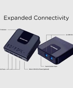 Alternative view of IOGEAR 4x2 USB 3.0 Peripheral Sharing Switch - Share 4 USB Devices Between 2 Computers - LED Indicators - Cables n Remote Included - PC - MAC - Printer - Scanner - Mouse/Keyboard and More - GUS432 2X4