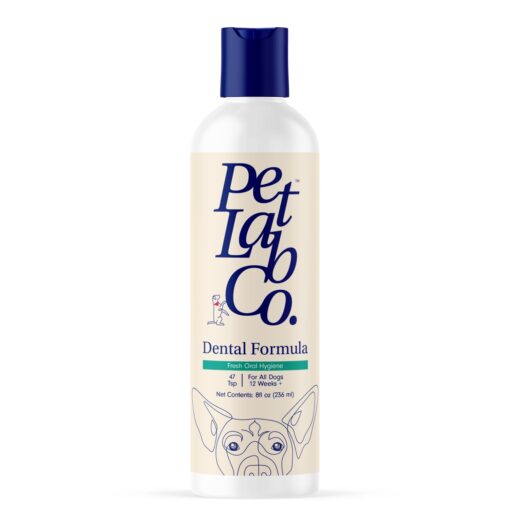 Petlab Co. Dog Dental Formula - Keep Dog Breath Fresh and Teeth Clean - Supports Gum Health - Water Additive Dental Care Targets Tartar - Packaging May Vary 8 Fl Oz (Pack of 1)