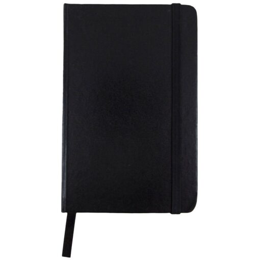 JAM Paper Hardcover Notebook with Elastic Band - Small Journal - 3 1/2 x 5 1/2 - Black - 100 Lined Sheets - Sold Individually Travel Size/Small