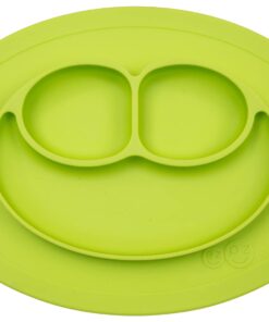 ezpz Mini Mat (Lime) - 100% Silicone Suction Plate with Built-in Placemat for Infants + Toddlers - First Foods + Self-Feeding - Comes with a Reusable Travel Bag - 6 Months+ Lime 19 51qVTVElNYL