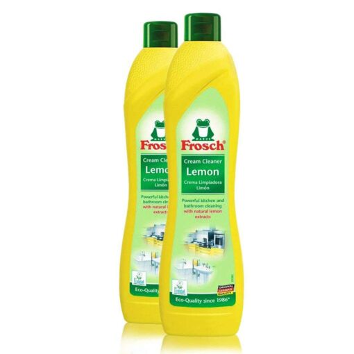 FROSCH Natural Lemon Scouring Cream Cleaner, 16.9 fL oz (pack of 2)