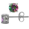 Silvershake 1.26ct. 5mm Petite Round Shape Mystic Fire Topaz 925 Sterling Silver Stud Earrings 7 51qqvj14FRL