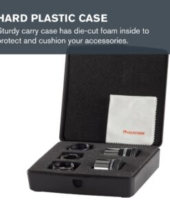 Celestron - PowerSeeker Telescope Accessory Kit - Includes 2X 1.25 Kellner Eyepieces, 3 Colored Telescope Filters, and Cleaning Cloth - Telescope Eyepiece Kit for Beginners 18 51qtQatWd6L