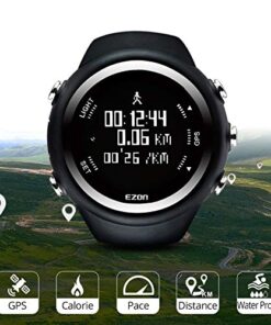EZON GPS Running Watch with Speed Distance Pace Alarm and Calorie Counter and Stopwatch for Men T031B01 Black 14 51r2Tbvxq9L