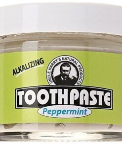 Uncle Harry's Peppermint Remineralizing Toothpaste | Natural Whitening Toothpaste Freshens Breath & Promotes Enamel | Vegan Fluoride Free Toothpaste 3 Ounce (Pack of 1) 32 51r38amCjvL