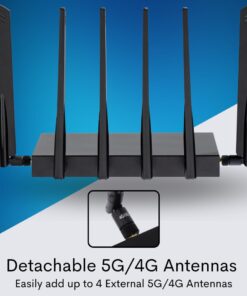 TAKTIKAL 4G LTE CAT6 Dual-Band Openwrt Wi-Fi Sim Router for Home & Business with MIMO, Band Lock, OpenVPN, Zero-Tier, & TTL - Plug and Play Connection on AT&T, T-Mobile, & Verizon… (CAT6) 9 51rAjv cYUL