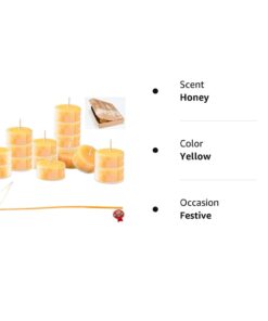 Beeswax Tea Light Candles - 100% Pure Natural Refined with Chemical Free Cotton Beeswax Wick *BONUS* Get a free DRIPLESS beeswax lighter Wick MADE IN USA 10 22 51rBWwFjHCL