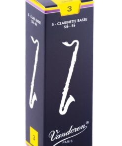 Vandoren CR123 Bass Clarinet Traditional Reeds Strength 3; Box of 5