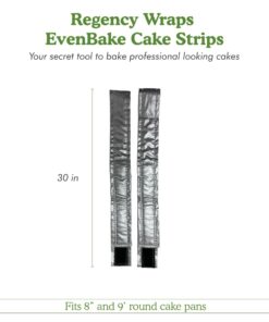 Regency Wraps EvenBake CakeStrips, Aluminized Cotton Band with Secure Velcro-like Closure to Create Moist, Even Layers, Pack of 2, Silver, 30", fit 8-9" cake pans 31 51rJF qgZoL