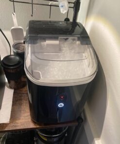 Kndko Nugget Ice Maker Countertop,34lbs/Day,Portable Crushed Ice Machine,Self Cleaning with One-Click Design & Removable Top Cover,Soft Chewable Pebble Ice Maker for Home Bar Camping RV,Black Basic 33lbs/day with pebble ice BLACK UPGRADE 1 47 51rWOqlUwtL