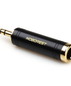 MOBOREST 3.5mm to 1/4'' Stereo Pure Copper Adapter, 1/8'' (3.5mm) Male Plug to 1/4'' (6.35mm) Jack Female Socket Adapter for Headphone Amp Adapte Black -1PCS BLACK-1PCS 11 51rXyP P 0L