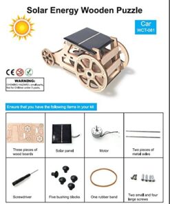 Wooden Solar Model Cars to Build for Kids 9-12, Educational Science Kits for Kids Age 12-14, Gifts for 10+ Year Old Boys Girls, Science Experiments for Kids 9-12 Engineering Toys Robotics STEM Kit 33 51rYXGY vL