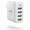 Anker Charger, 40W 4-Port USB Phone Charger with Foldable Plug, PowerPort 4 for iPhone 14/Pro/Pro Max/13/12, iPad Pro/Air/Mini, Galaxy S23/S22/S21, Note 20 Ultra, LG, Nexus, HTC, and More White Standard Packaging