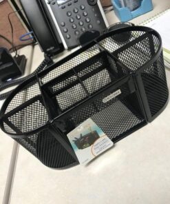 Rolodex 1746466 Mesh Pencil Cup Organizer Four Compartments Steel 9 1/3 x 4 1/2 x 4 Black 33 51rq0mUrAtL
