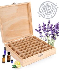 Wooden Essential Oil Box - Holds 52 (5-15 ml) & 6 (10ml Roll-On) Essential Oil Bottles - Perfect Essential Oils Case for Presentations - Protects Your Oils from Damaging Sunlight 1 Count (Pack of 1) 22 51rtk3dXbWL 1
