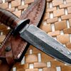 Poshland RAM-0592 Damascus Steel Dagger Knife – Full Size Leather Handle 21 51s40X7YqmL