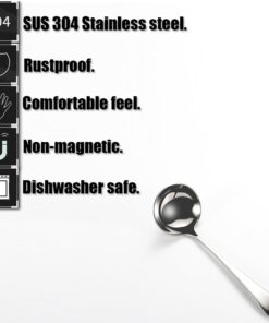 Wenkoni Small Soup Ladles,Sauce ladles,Gravy Soup Spoon Ladles,2 Pack SUS 304 Non-magnetic Stainless Steel 7.6" Round Ladles (Color:Silver). Silver-2Pcs 11 51s4W5TPVaL