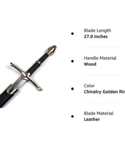 Ace Martial Arts Supply Medieval Knight Arming Sword with Scabbard Chivalry Golden Ring 17 51s5lyfW9XL