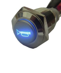 ESUPPORT 12V Car Auto Blue LED Light Momentary Speaker Horn Push Button Metal Toggle Switch 19mm Blue Light 16 51s5svv81YL