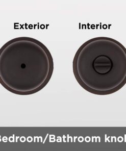 Kwikset Juno Interior Privacy Door Knob with Lock, Door Handle For Bathroom and Bedroom, Venetian Bronze Keyless Turn Lock Doorknob, with Microban Protection 9 51sCy93JBzL