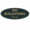 Oval No Soliciting Sign (Black/Gold) Small 2" X 5" - Small Black / Gold 12 51sHU4hIARL