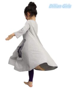 FTSUCQ Girls Casual Swing Special Occasion Printed Cotton Loose Maxi Dresses 6-7 Years Gray 5 51sNhBX5ObL