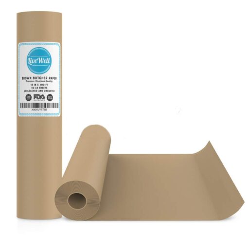 USA Brown Butcher Paper Kraft Roll - 18" x 1200" (100ft) - Food Grade – Great Smoking Wrapping Paper for Meat of all Varieties– Made in USA– Unwaxed and Uncoated (Brown - 18"x100')