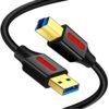 Yeung Qee USB 3.0 Cable A Male to B Male 1.5 ft,Superspeed USB 3.0 Type A to B Male Cable Compatible with Printers,Docking Station,External Hard Drivers,Scanner,USB Hub and More Devices (1.5FT/0.5M) 1.5FT/0.5M 44 51saAHX875L