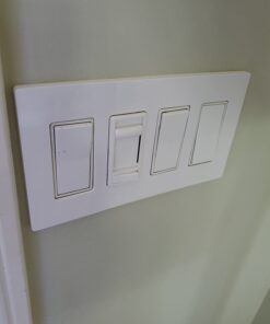 Lutron Claro 4 Gang Decorator/Rocker Wallplate, Gloss, White (1-Pack) | CW-4-WH 1 Pack 24 51sd5FljaL