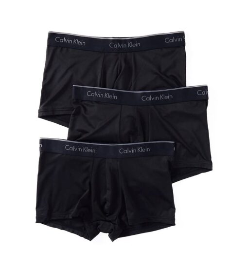 Calvin Klein Men's Stretch Microfiber Multipack Low Rise Trunks Small Black