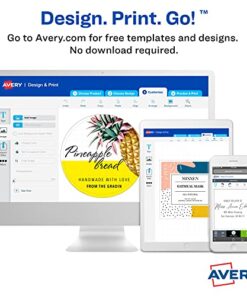 Avery Square Labels for Laser & Inkjet Printers, Sure Feed, 2" x 2", 300 White Labels (22806) 300 Labels Matte White 23 51skcUrIsmS 3