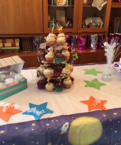 YestBuy 4 Tier Round Acrylic Cupcake Stand with Base, Premium Cupcake Holder, Acrylic Cupcake Tower Display Cady Bar Party Décor – Display for Pastry (4" Between 2 Layers) 4 Tier Round ( 4" between 2 layers) 26 51snF08H0GL